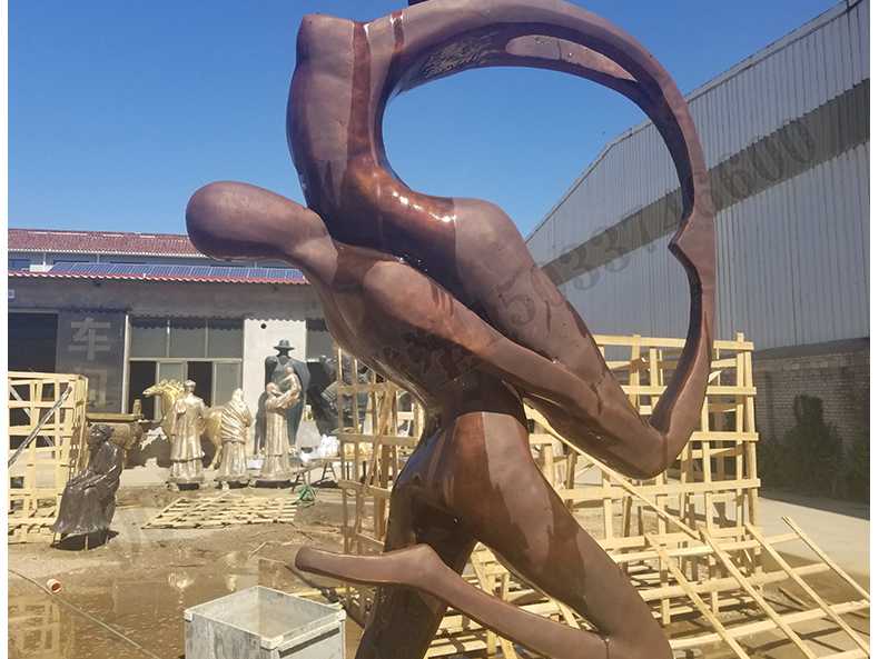 銅舞蹈人物雕塑，跳舞人物銅雕塑，純銅抽象雕塑