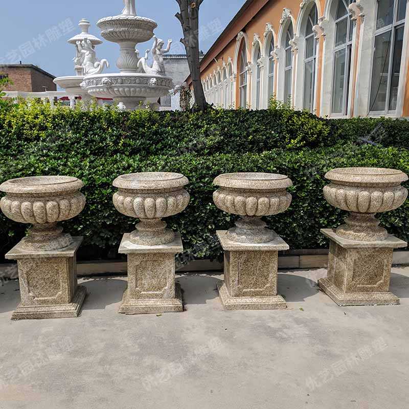 景觀石材花盆，花崗巖花缽